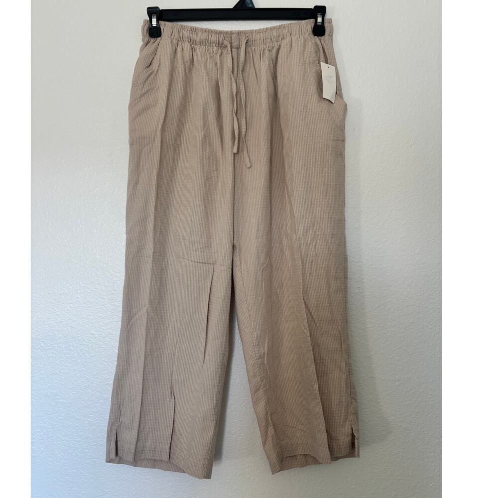 SunBay Cottons Vintage NEW OLD STOCK Size XL Beige Pull-On Cropped Pants